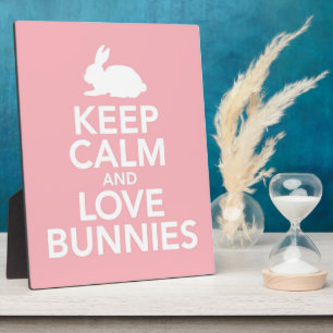 Rosa Behalten Ruhe und Liebe Bunnies-Tafel / Stein Fotoplatte