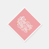 Rosa Behielt ruhig und fröhlich über Typografie Serviette (Ecke)