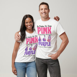 Rosa bei Brustkrebs lila häusliche Gewalt T-Shirt