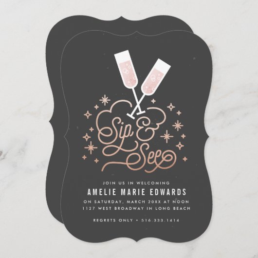 Rosa Beifall auf die kleine Seite und Einladung (Vorne/Hinten)