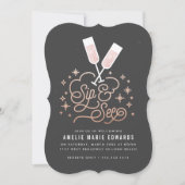 Rosa Beifall auf die kleine Seite und Einladung (Vorderseite)