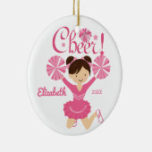 Rosa Beifall-dunkles Haar-Cheerleader-Verzierung Keramikornament (Rechts)