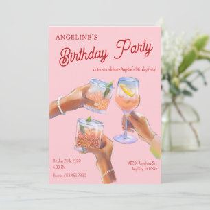 Rosa Beifall Geburtstagsparty Einladung