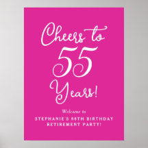 Rosa Beifall zum 55-jährigen Party für das Ruhesta