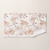 Rosa Beige Blumen-Wasserfarben-Muster Badhandtuch Set (Handtuch)