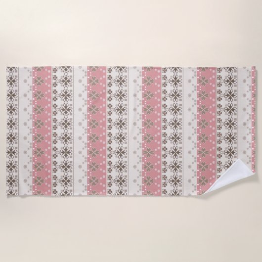 Rosa-beige Einrichtung Strandtuch (Vorderseite)