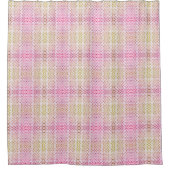 Rosa Beige Kariertes Muster Länderdekoration Duschvorhang (Vorderseite)