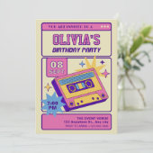 Rosa-beige Retro-Party Einladung (Stehend Vorderseite)