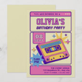 Rosa-beige Retro-Party Einladung (Vorne/Hinten)