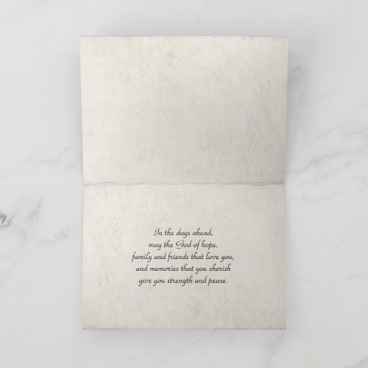 Rosa Beileid aus Treibholz Karte (Innenseite)