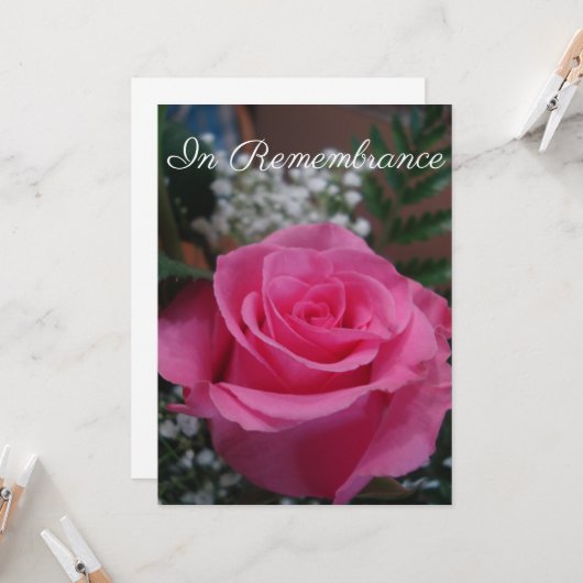 Rosa Beileid Karte (Vorderseite/Rückseite Beispiel)