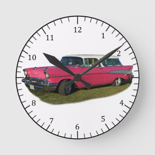 Rosa Bel-Uhr Runde Wanduhr (Vorderseite)