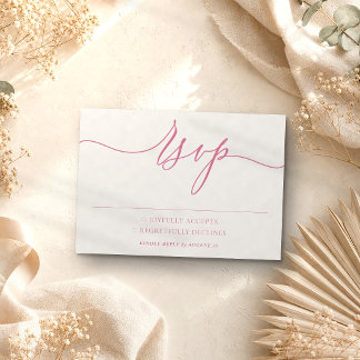 rosa beliebte einfache minimalistische moderne Hoc RSVP Karte