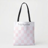 Rosa bemaltes Schachbrettmuster personalisiert Tasche (Vorderseite)