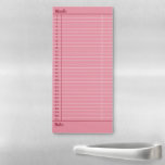 Rosa Bemerkungen und Tage des Monatsplaners Magnetischer Notizblock<br><div class="desc">Praktischer Monatsplaner in Form eines magnetischen Notizblocks, den Sie auf dem Kühlschrank mit rosa Hintergrund und roten Details mit den Tagen des Monats behalten haben, 1 bis 31, praktische Linien, ein Ort, an dem Sie den Monat schreiben können, und ein Platz, um Noten bei Bedarf zusammenzufügen. Planen Sie Ihren Monat...</div>