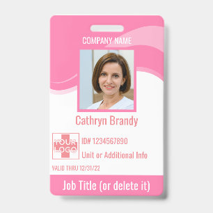 Rosa benutzerdefinierte Mitarbeiter-Sicherheits-ID Ausweis