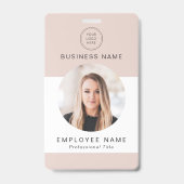 Rosa benutzerdefinierter Mitarbeiter-Barcode-Logo- Ausweis (Vorderseite)
