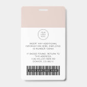 Rosa benutzerdefinierter Mitarbeiter-Barcode-Logo- Ausweis (Rückseite)