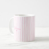 Rosa benutzerdefinierter Name gestreifter Becher G Kaffeetasse (Vorderseite Links)
