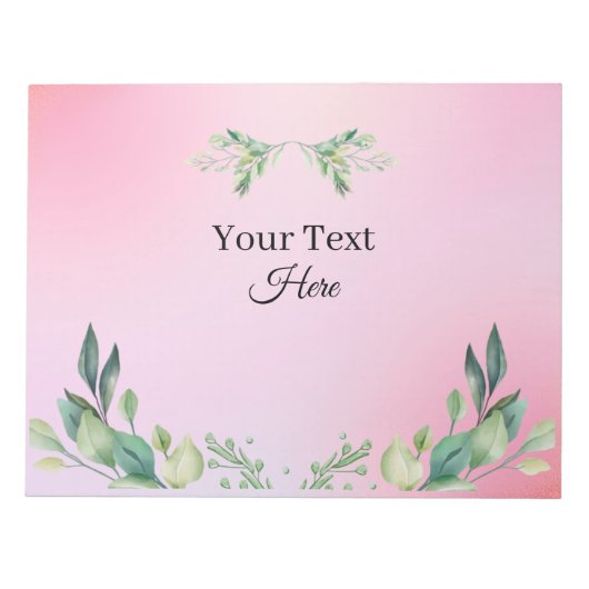 Rosa benutzerdefinierter Text  Notizblock (Vorderseite)