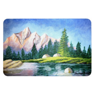 Rosa Berg, der rechteckigen Magneten malt Magnet