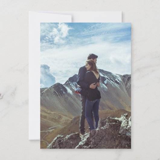 Rosa Berg Save the Date Einladung (Rückseite)