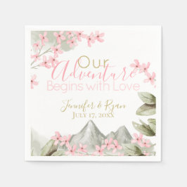 Rosa Bergblüten Abenteuer Serviette