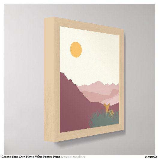 Rosa Berge boho Landschaft Poster