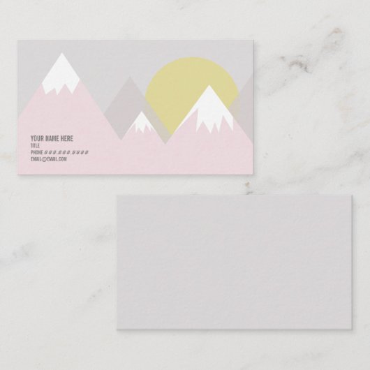 Rosa Berge Visitenkarte (Vorne/Hinten)