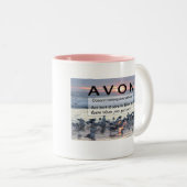 Rosa beringte Kaffee-Tasse AVON Zweifarbige Tasse (VorderseiteRechts)
