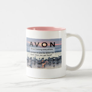 Rosa beringte Kaffee-Tasse AVON Zweifarbige Tasse
