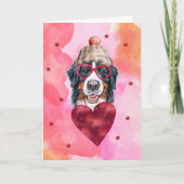 Rosa Bernese Berg Valentinstag Geschenk Hund Karte (Vorderseite)