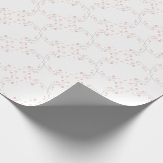 Rosa Berries Minimalistisch Geschenkpapier (Ecke)