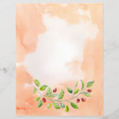 Rosa Berries und grüne Foliage Hochzeitsgeschirr (Rückseite)