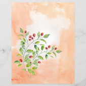 Rosa Berries und grüne Foliage Hochzeitsgeschirr (Vorderseite)