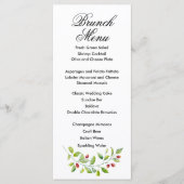 Rosa Berries und grüne Foliage Menükarte (Vorderseite)