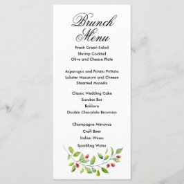 Rosa Berries und grüne Foliage Menükarte