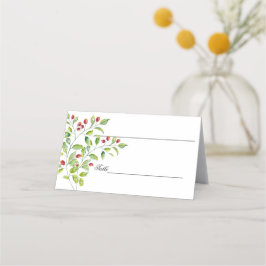 Rosa Berries und grünes Blattwerk Platzkarte