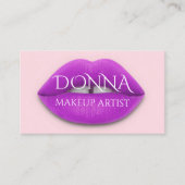 Rosa Berry Lips QR Code Logo Makeup Lipstick Visitenkarte (Vorderseite)