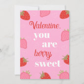 Rosa Berry Sweet Strawberry Valentinstag Feiertagskarte (Vorderseite)