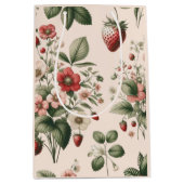 Rosa Berry Sweet über das Erdbeermuster Mittlere Geschenktüte (Vorderseite)