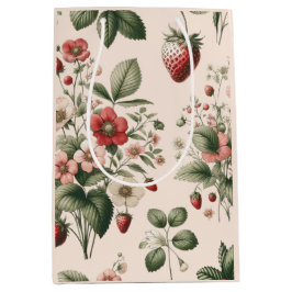 Rosa Berry Sweet über das Erdbeermuster Mittlere Geschenktüte