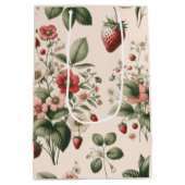 Rosa Berry Sweet über das Erdbeermuster Mittlere Geschenktüte (Rückseite)