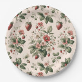 Rosa Berry Sweet über das Erdbeermuster Pappteller (Vorderseite)