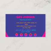 Rosa Beruflich Modern Monogram Visitenkarte (Rückseite)