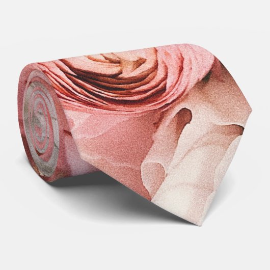 Rosa berufliches Blumen-mit Blumenmuster Krawatte (Gerollt)