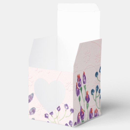 Rosa bespannt mit Blume Geschenkschachtel (Geöffnet)