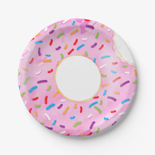 Rosa besprühen Krapfen-Pool-Floss Pappteller