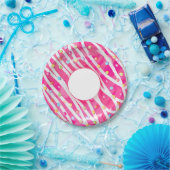 Rosa besprühen Krapfen-Pool-Floss Pappteller (Party)