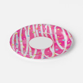 Rosa besprühen Krapfen-Pool-Floss Pappteller (Schrägansicht)